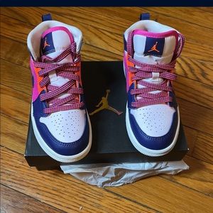 Nike Jordan 1 mid pink, purple, white